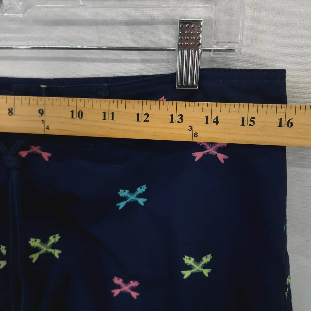 Vineyard Vines Swim Trunks Mens 32 Navy‎ Blue Crossed Fishbones Drawstring